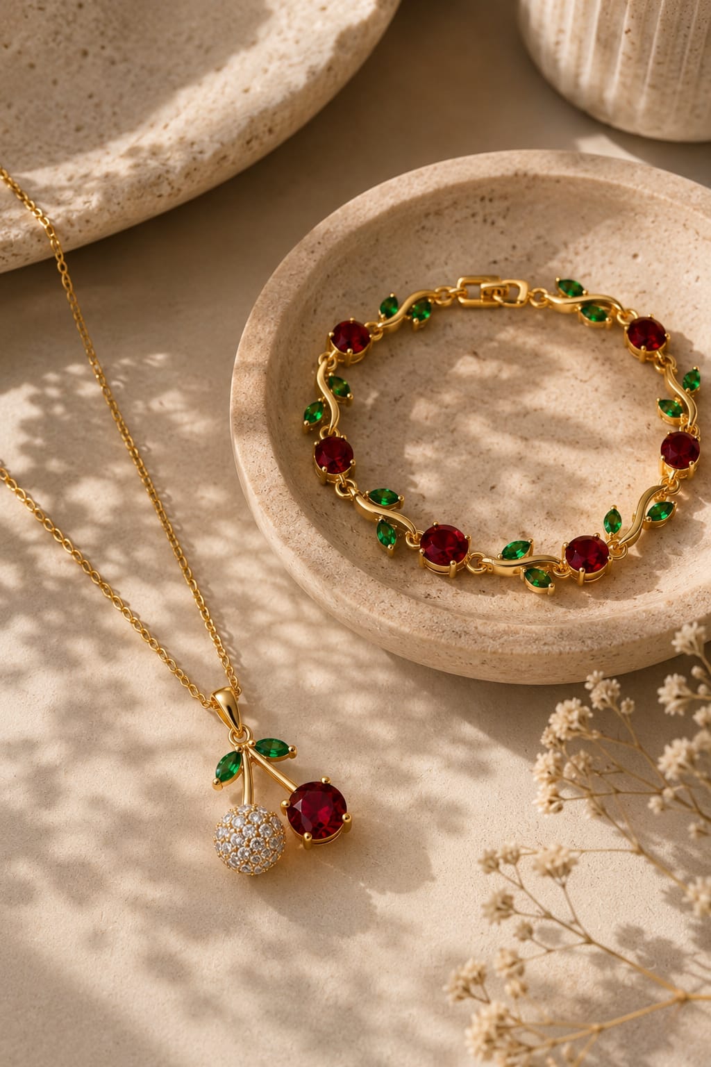 SET OF NECKLESS AND BRACELET