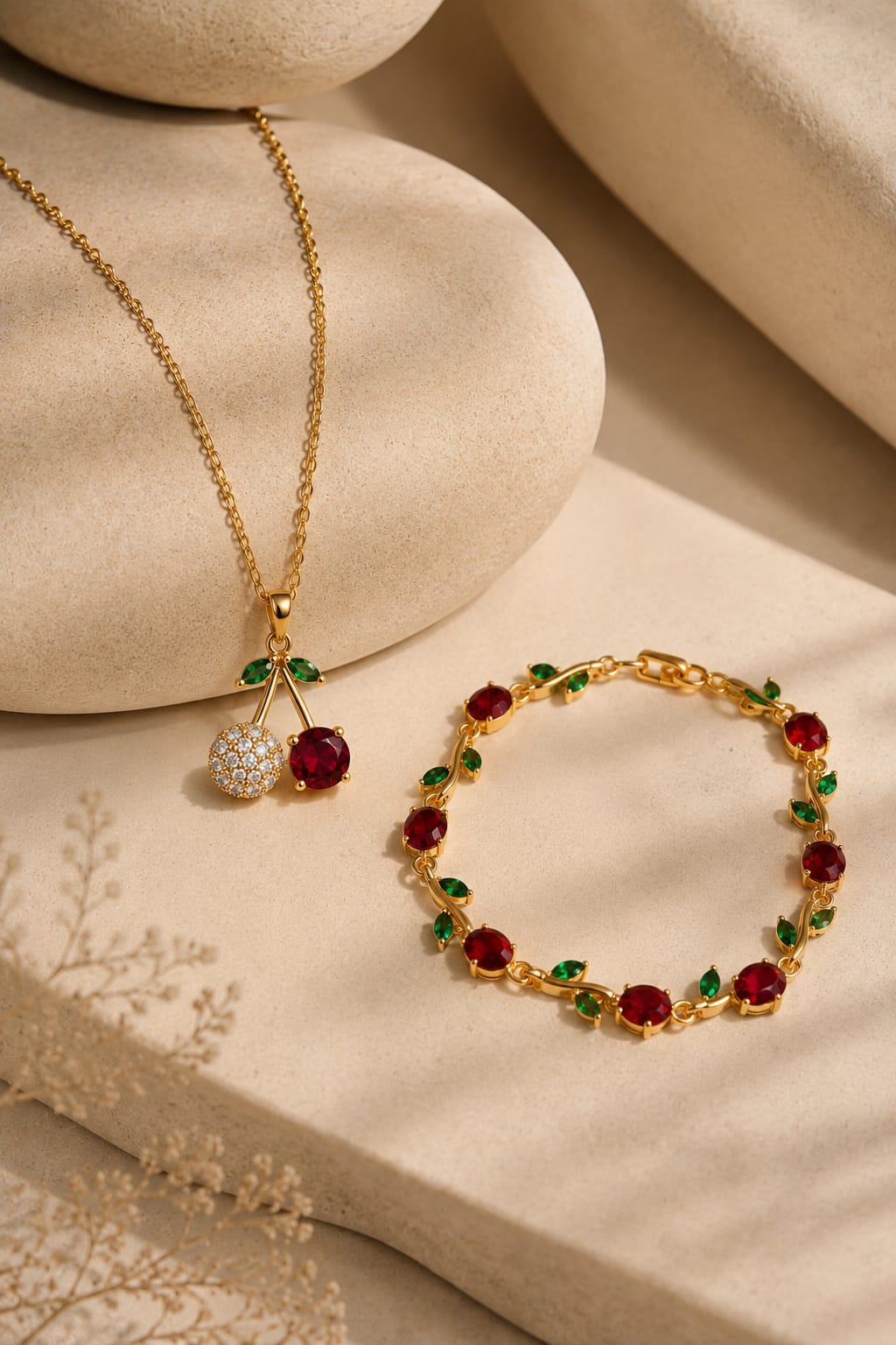 SET OF NECKLESS AND BRACELET