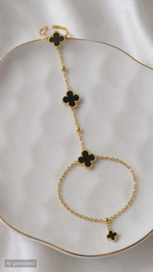 BLACK RING BRACELET