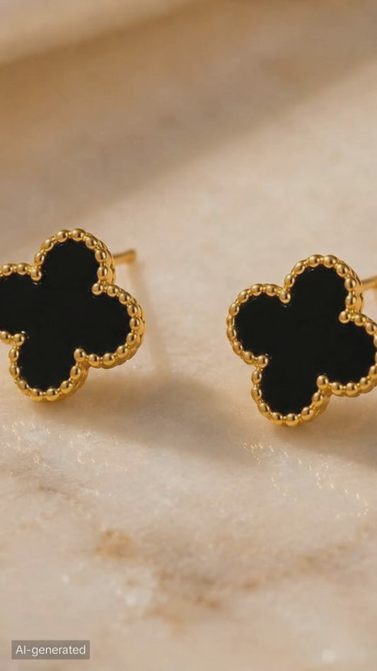 BLACK STONE EARINGS